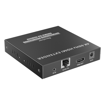 TT582-RX - Receptor HDMI IP / 4K UHD @60Hz / 18 Gbps / Cat 6/6a/7 hasta 120 m (393.7 ft) / HDCP 2.2 / IR 20-60 kHz