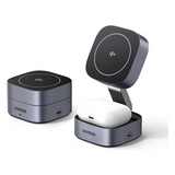35316 - Ugreen 35316 cargador de dispositivo móvil Auriculares, Smartphone, Reloj inteligente Gris USB Cargador inalámbrico Carga rápida Interior