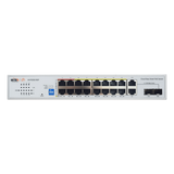 WI-PCES218GF - Switch PoE / 16 Puertos 10/100 Mbps PoE / 2 Uplink Gigabit / 1 Puerto SFP / Presupuesto PoE 250 W / Alcance 250 m (820.2 ft) / ONVIF