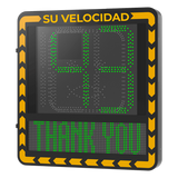 YJP7681-188-NR - Display LED para Control de Velocidad / Alcance Visual 100 m (328 ft) / Indicación por Código de Colores / IP66 / Wi-Fi y Ethernet / Radar Compatible
