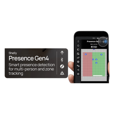 SHELLYPRESENCEGEN4 - Shelly Sensor de Presencia Inteligente / Detección Real sin Movimiento / Multiprotocolo Wi-Fi