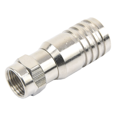 TT11-F03 - Conector F Macho / Plegable / 75 Ohm / Para Cable RG-11 / Rango -20°C a 80°C / Cuerpo Bronce-Niquelado