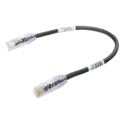 UTPSP1BLY - Cable de Parcheo UTP Cat6 / 24 AWG / CM / 0.3 m (1 pie) / Color Negro