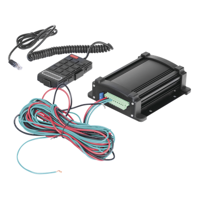 X100F - Sirena Vehicular / 100W / 115 dB / Controlador Unimando con Micrófono / 7 Tonos Americanos / Compatible Barras X67/X75