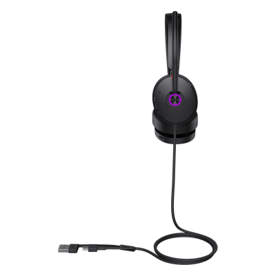 UH48-DUAL-TEAMS-USB-C/A - Auriculares UC con Cable / Cancelación de Ruido Activa Híbrida / USB-C con Adaptador USB-A / Certificación Microsoft Teams / 4 Micrófonos / 20 Hz - 20 kHz
