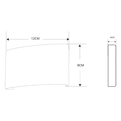 JPAA-0401 - Lámpara Arbotante 4 W 220 lm / Dimensiones 120 x 80 x 40 mm / 85 - 265 Vca~ 50/60Hz / Luz Cálida 2 700 K / Uso en exterior IP 54.