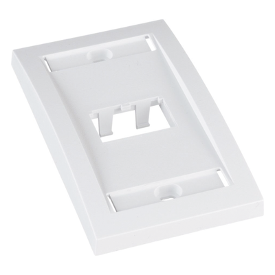 CFPE2WHY - Placa de Pared Vertical / 2 Puertos Mini-Com / Etiqueta y Cubierta Integradas / 2.75 x 4.5 in / ABS / Blanco