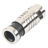 TT-CON-509-RG6 - Conector F Macho / Compresión en Línea / Cable RG-6 / Cuerpo Bronce Niquelado / Contacto Central Oro / Aislante Teflón