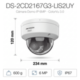 DS-2CD2167G3-LIS2UY - Hikvision Cámara Domo IP / 6 Megapixel / ColorVu 3.0 DS-2CD2167G3-LIS2UY