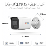 DS-2CD1027G3-LIUF - Hikvision Cámara Bala IP / 2 Megapixel / ColorVu 3.0 DS-2CD1027G3-LIUF
