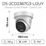 DS-2CD2367G3-LI2UY - Hikvision Turret IP / 6 MP / Lente 2.8 mm DS-2CD2367G3-LI2UY