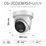 DS-2CD2387G3-LI2UY - Hikvision Turret IP / 8 Megapixel / Lente 2.8 mm DS-2CD2387G3-LI2UY