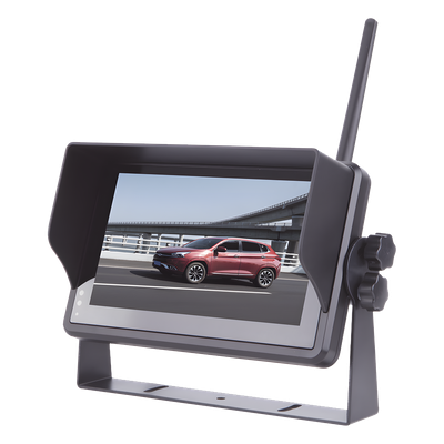 EP175J - Sistema Profesional Inalámbrico de Cámara de Reversa Infrarroja y Monitor Touch de 7" para Vehículos de Trabajo y Montacargas