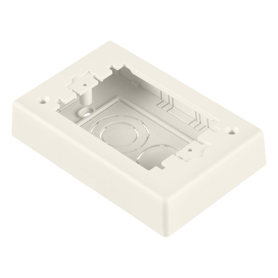 JBP1EWH - Caja de Pared Superficial Sencilla, de Dos Piezas, Uso Universal con Placas de Pared, Color Blanco