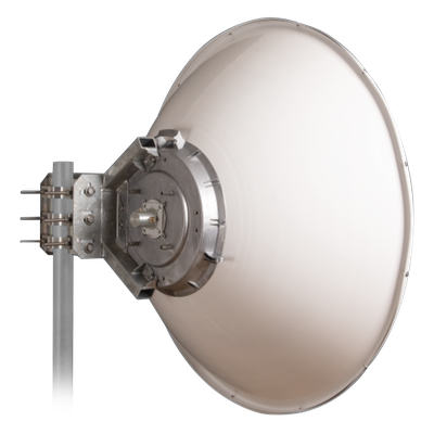 JRMD-1200-6-MIMO - Antena Direccional de Alto Rendimiento / 35.5 ± 1 dBi  / 4 ft / 5.9-7.125 GHz / Conectores RP-SMA / Alto Aislamiento al Ruido / Fácil Montaje y herraje de acero inoxidable /  Radomo Incluido