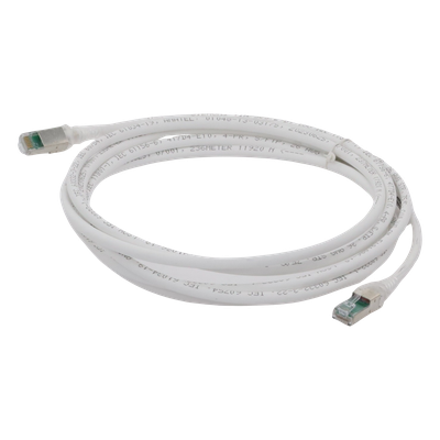 ZM6A-S10-02B - Patch Cord / Cat6A S/FTP / Blindaje 360° / PCB en Conector / CM/LS0H / 3.05 m (10 Pies) / Blanco / Bulk