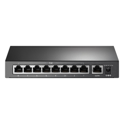 TLSF1009P - Switch PoE+ No Administrable / 9 Puertos 10/100 Mbps / 8 Puertos PoE 802.3af/at / 65W / Alcance 250 m (820 ft) / Sin Ventilador