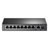 TLSF1009P - Switch PoE+ No Administrable / 9 Puertos 10/100 Mbps / 8 Puertos PoE 802.3af/at / 65W / Alcance 250 m (820 ft) / Sin Ventilador