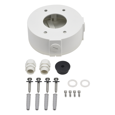 XGA130 - Caja de Conexiones Universal / Interior / Aluminio / Blanco / Bala Domo Turret / 3 y 4 Orificios / Conexión 3/4