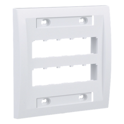 CFPE10WH-2GY - Placa de Pared Vertical / 10 Puertos Mini-Com / ABS / 4.5 x 4.5 pulg. / Blanco