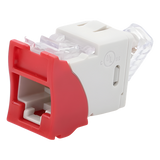 U6-H03NS - Jack Cat6 / UTP / Montaje Híbrido Plano-Angulado / Rojo / Punch Down 110