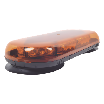 X605A - Mini Barra LED / 24 LED Ámbar / 25 Patrones de Destello / Montaje Magnético y Succión / 12 VCC / IP Extremo -40°C a 55°C