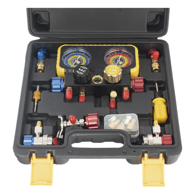 PSTH08002 - Precision Manómetro de 4 Vías / Compatible con R410A, R32, R134A, R22 / 4 Mangueras 1.5 m