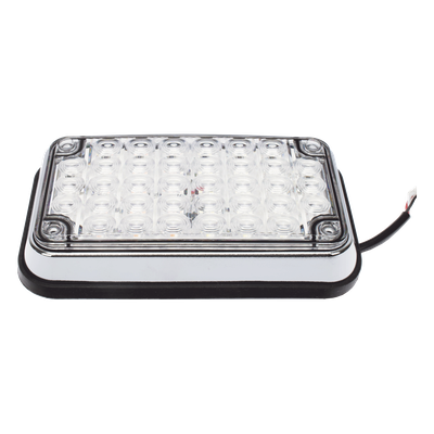 XLTE595RW - Luz de Advertencia LED / 6x4 pulgadas / Bicolor Rojo/Claro / 66 LED / 12 VCC / 10 Modos de Destello / Montaje Permanente