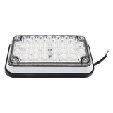 XLTE595RW - Luz de Advertencia LED / 6x4 pulgadas / Bicolor Rojo/Claro / 66 LED / 12 VCC / 10 Modos de Destello / Montaje Permanente