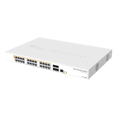 CRS328-24P-4S+RM - CRS328-24P-4S+RM, Switch PoE 24 EthGb, 4 SFP+, 500w, 802.3af/at y pasivo