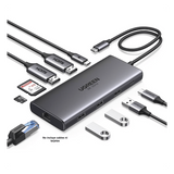 15534B - Docking Station USB-C Hub 10 en 1 UGREEN Revodok Pro 210 / Dual HDMI 4K 60Hz y 8K 30Hz / 3 Puertos USB-A + USB-C 3.0 / Carga PD 100W / Ethernet Gigabi