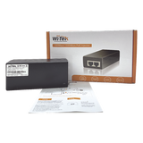 WI-POE51-48V - Inyector PoE Gigabit / 30W 802.3af/at / 48V / Alcance 100 m (328 ft) / Plug and Play / CCTV