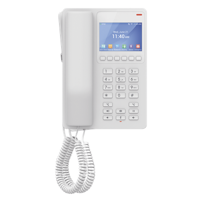 GHP630W - GHP630W, Teléfono Hotelero IP Blanco, WiFi-6, LCD Color 3.5", 2 SIP 2 líneas, GDMS, soporta PoE