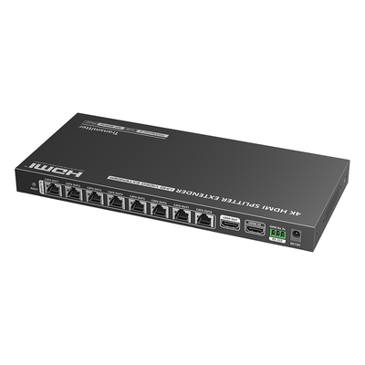 TT-828N - Extensor HDMI sobre IP / 1x8 Distribuidor / 4K @ 60 Hz / 70 m (229.7 ft) / HDR10 / 18 Gbps / PoC / S/PDIF / RS232