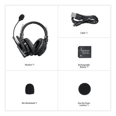 TXMAX1 - Intercomunicador Inalámbrico Binaural / Cancelación de Ruido IA / Rango 500 m (1640 ft) / Bluetooth 5.0 / Batería 1050 mAh / Resistente a Salpicaduras