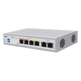 WI-PCES206 - Switch PoE / 4 Puertos 10/100 Mbps PoE af/at / 2 Puertos Uplink 10/100 Mbps / Presupuesto 60 W / Alcance PoE 250 m (820.2 ft) / ONVIF