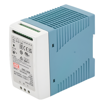 DRC-100-A - Meanwell Fuente de Poder Riel DIN / 100W / Salida Dual 13.8V CC DRC-100-A