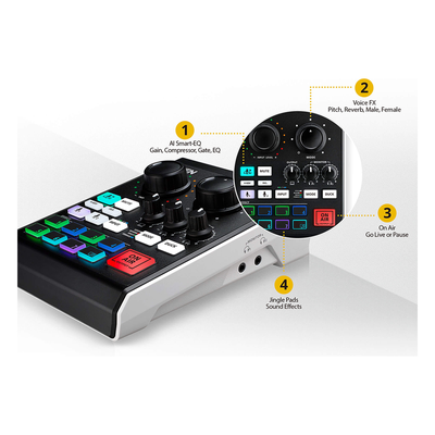 UC8000 - Mezclador de Audio / 6 Canales / DSP con IA / Conversión 24-bit/96 kHz / USB-C / 0.42 kg
