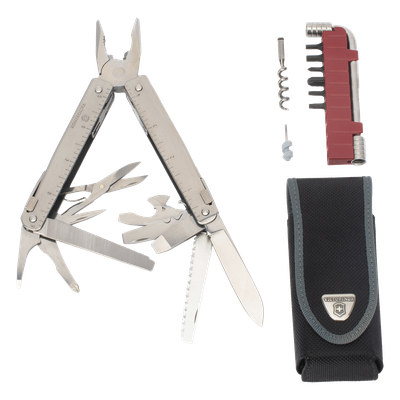 3.0338.N - Navaja Victorinox Multiherramienta con 37 funciones. Incluye Funda de Nailon y Accesorio Bit