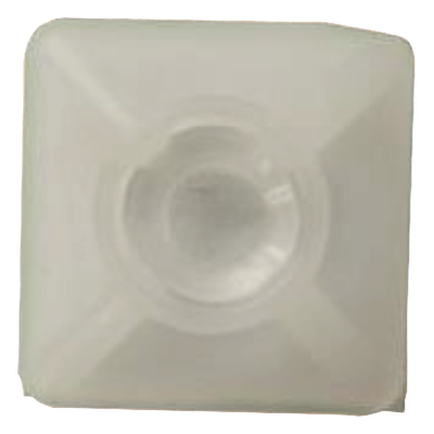 TH-BASE-CIN - Base Autoadherible para Cinchos / 19x19 mm / Nylon Resistente / Temperatura -10°C a 50°C / Paquete 100 Piezas / Orificio Central para Tornillo