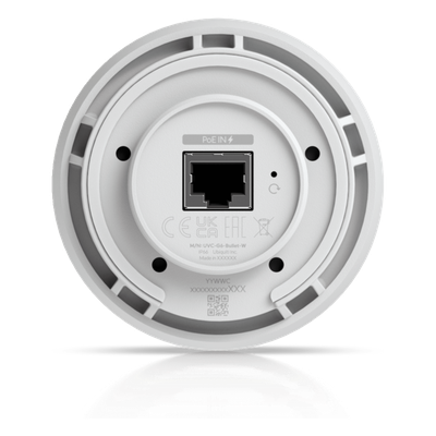 UVC-G6-BULLET-W - Cámara Bala IP / 4K 8 Megapixel / Sensor 1/1.8 pulgadas / IR 30 m (98.4 ft) / AI Multi-TOPS / Campo de Visión 134.1° / IP66 IK04 / PoE