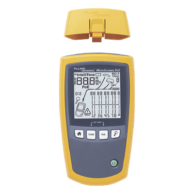 MS-POE-KIT - Fluke MicroScanner PoE Comprobador de alimentación PoE Negro, Azul, Amarillo