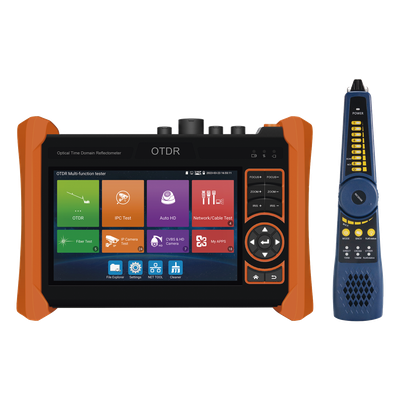 TPTURBO4KOTDR - Tester Multifunción OTDR / Alcance 150 km (492.1 ft) / Pantalla Táctil 5.4" / Soporte 4K/8K / PoE Integrado / Wi-Fi 2.4 GHz / HDMI/VGA
