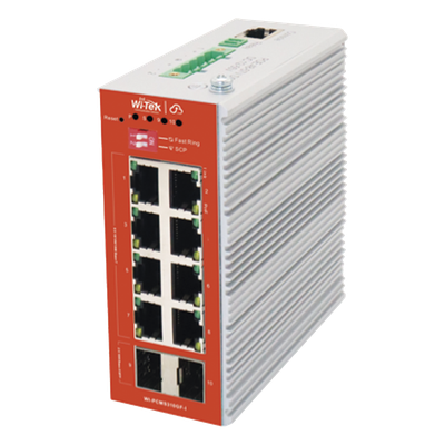 WI-PCMS310GF-I - Switch Industrial PoE L2+ / 8 Puertos 100/1000 Mbps af/at / 2 SFP / Presupuesto PoE 120 W / Cloud / ERPS