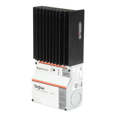 TS-60 - Controlador de Carga Solar PWM / 60 A / 12V 24V 48V / Puerto RS-232 / Hasta 4 kW / 7 Preajustes / Disipador de Calor
