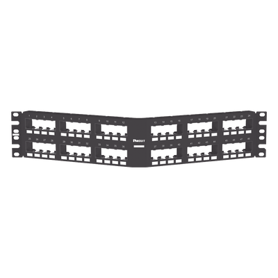 CPPA48FMWBLY - Panduit Panel de Parcheo Modular / Angulado Instalación al Ras / 48 Puertos CPPA48FMWBLY