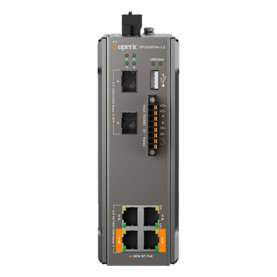 SP3006FM-L2 - Wi-Tek Switch Industrial Administrable / 4 Puertos PoE Gigabit / 2 Puertos SFP 2.5Gbps