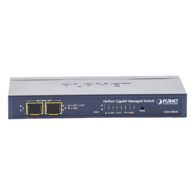 GSD-1002M - Planet Switch Administrable / 8 Puertos Gigabit / 2 Puertos SFP GSD-1002M