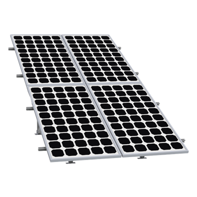 VEKTOR5R2X2 - Montaje para Panel Solar / Arreglo 2x2 / Riel 5 de 2700 mm / Módulos 30-35 mm / Viento 151 km/h (93.8 mph) / Inclinación 25°