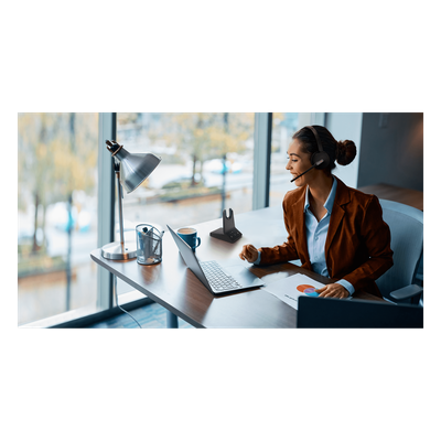 WH64-DUAL-UC - Auriculares Inalámbricos UC / DECT y Bluetooth 5.2 Simultáneos / Triple Conexión / 32 Horas de Conversación / Cancelación de Ruido con 3 Micrófonos